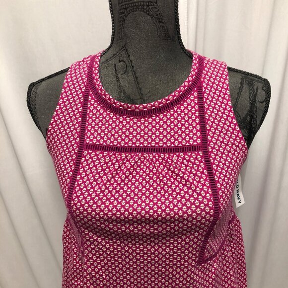 Old Navy Sleeveless Tank Top Womens Size XS Fuchsia Pink Keyhole Back Casual NEW - Picture 2 of 6